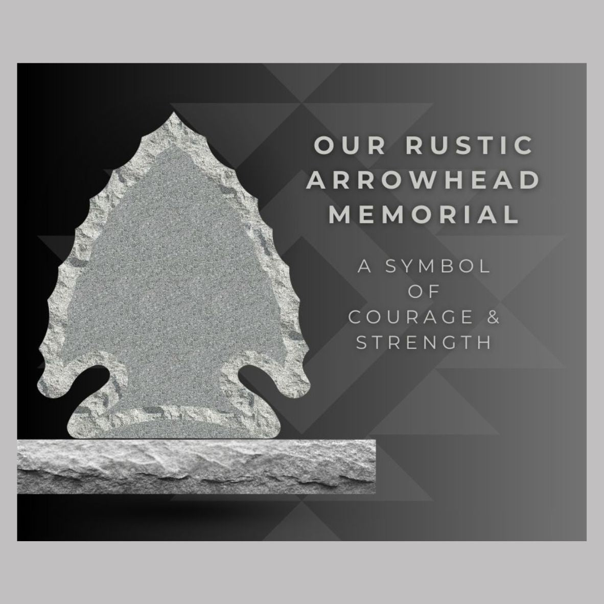Emert International Monument Wholesaler The Rustic Arrowhead in Sira Gray Granite Symbol Post