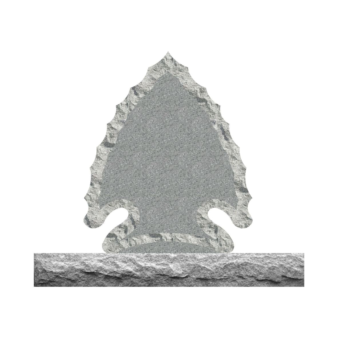 Emert International Monument Wholesale Sira Gray Granite Shell Rocked Arrowhead Memorial and Base