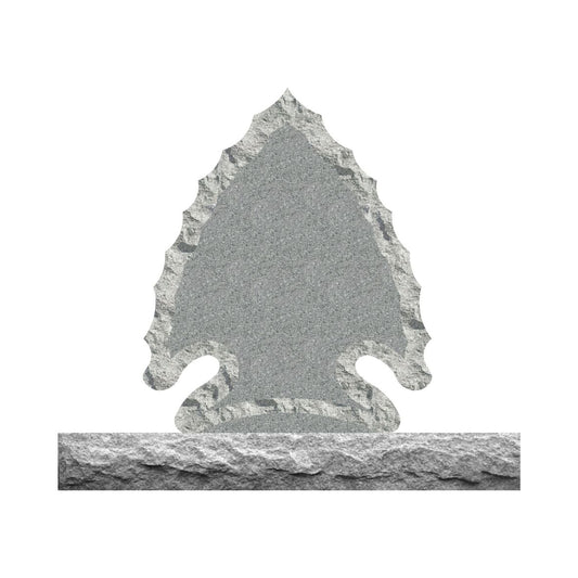 Emert International Monument Wholesale Sira Gray Granite Shell Rocked Arrowhead Memorial and Base