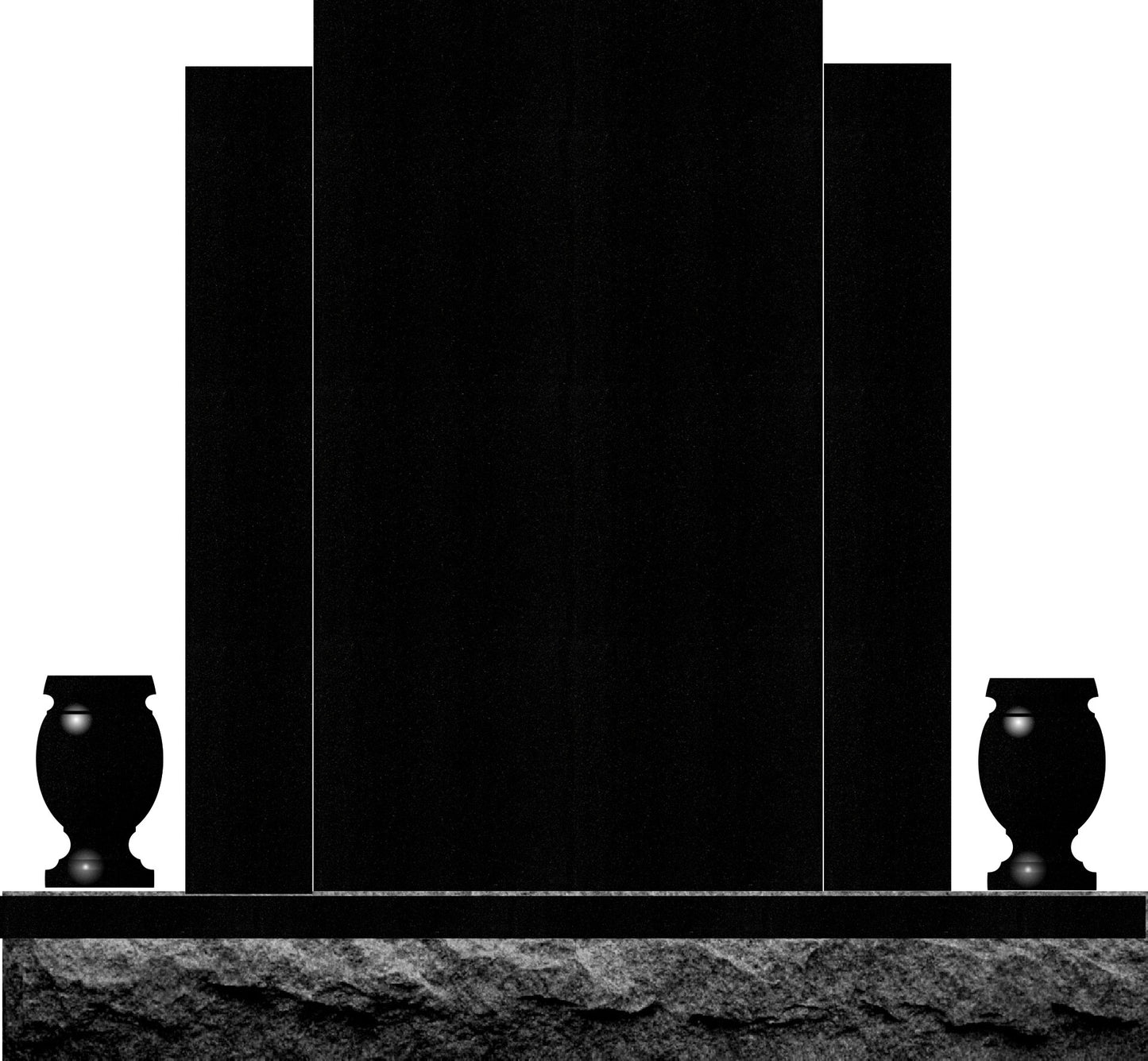 Emert International Monument Wholesale Tall and Stately Memorial With Black Granite Wings