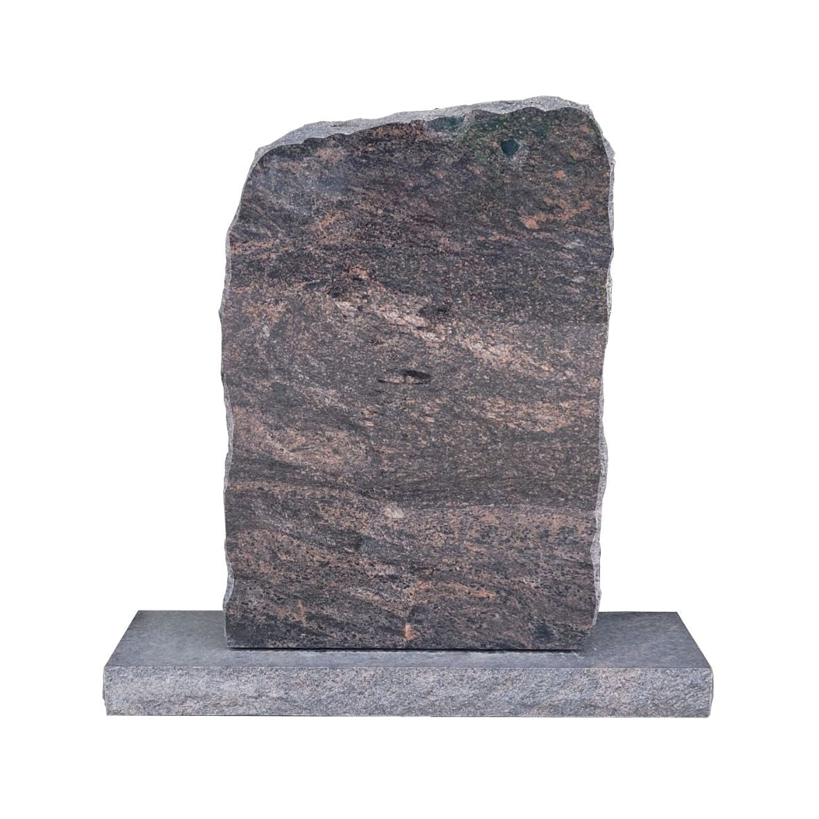Emert International Monument Wholesaler The Alto Boulder Memorial in Rustic Brown Granite