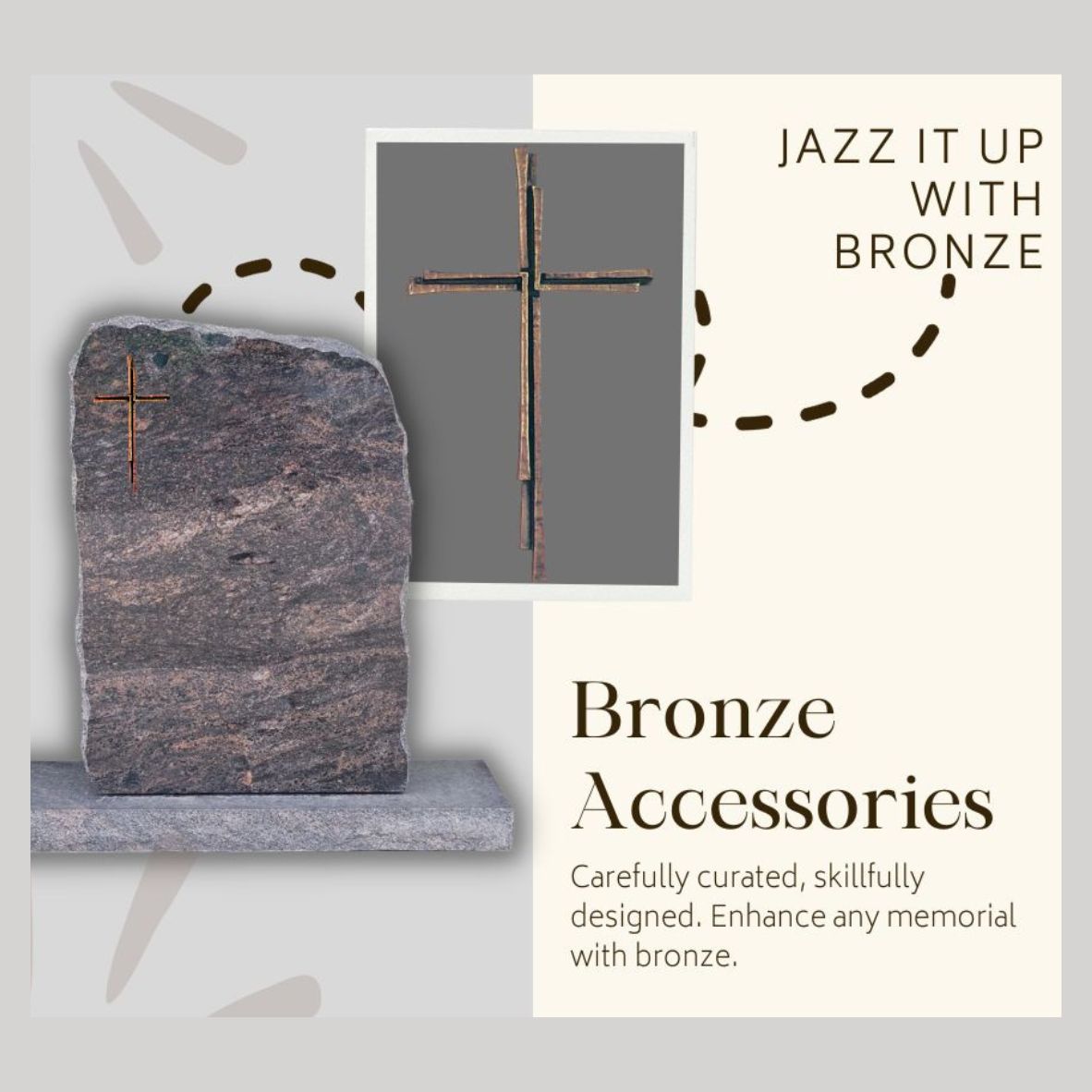 Emert International Monument Wholesaler jazz up a rustic brown alto boulder with a bronze cross